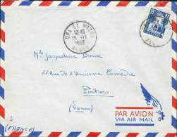 ALGERIE  LETTRE  OB DAR EL MIZAN 15.11.1955 ALGER TB 2 AFFRANCHISSEMENT N°314 - Cartas & Documentos