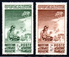 Etablissement Français De L\´Océanie. PA 4 Et 5 Neufs Sans Gomme. Au Profit De L\´oeuvre De Protection De L\´enfance. - Airmail