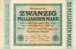 Deutschland, Germany - 20 Mrd. Mark, Reichsbanknote, Ro. 115 B ,  ( Serie WB ) 1923 ! - 20 Miljard Mark