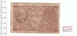 5 Lire Regno D´italia - Banconota Banknote - Italië– 5 Lire