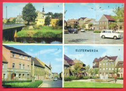 161618 /  Elsterwerda - BRIDGE , CAR , AN DER ELSTER , AM MARKT , POSTMEILENSAULE IN DER HAUPTSTRASSE - Germany - Elsterwerda