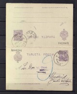 1911 MALAGA, ENTERO POSTAL ED. 46, MATASELLOS DE MALAGA, LISTA DE CORREOS. - 1850-1931