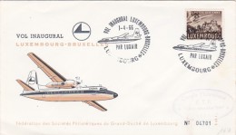 Luxembourg 1966 First Flight Luxembourg-Bruxelles - Lettres & Documents