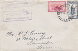 New Zealand 1951 FF Christchurch-Melbourne - Lettres & Documents