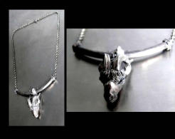 Ancien Collier Bélier En Argent Vintage Années 60-70 / Vintage 60's 70's Silver Necklace Featuring A Ram - Necklaces/Chains