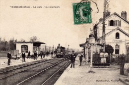 VERBERIE  (Oise)  -  La Gare  -  Vue Intérieure  (Train Vapeur) - Verberie