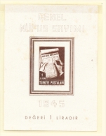 TURKEY  -  1945  Census  Miniature Sheet   Unmounted Mint - Ungebraucht