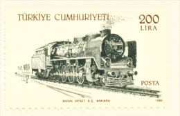 TURKEY  -  1988  Trains  200l   Mounted/Hinged Mint - Neufs