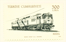 TURKEY  -  1988  Trains  300l   Mounted/Hinged Mint - Unused Stamps