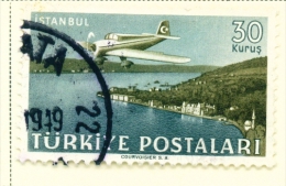 TURKEY  -  1949  Air  30k   Used As Scan - Neufs