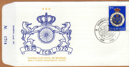 Enveloppe Cover Brief FDC 1569 Echophil Touring Club De Belgique Liège - 1961-1970