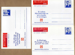 3 Cartes Entier Postal Mutapost - Avviso Cambiamento Indirizzo