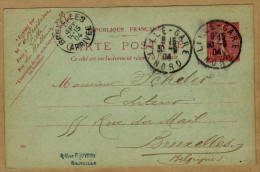 Carte Entier Postal Lille Gare Nord à Bruxelles - Andere & Zonder Classificatie