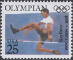 Sc#2497 1990 USA Olympians Stamp Gold Medal Jumping Ray Ewry Famous - Springconcours