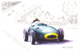 Grand Prix De Belgique 1958  -  Tony Brooks  -  Vanwall  - Illustrateur Benoit Deliège  -  Carte Postale - Grand Prix / F1