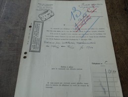 Document  -Comptabilité Téléphonique-obl Du 21/10/1937 - 1900 – 1949