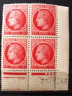 FRANCE COIN DATE N°676 (rosé) NEUF TTBE  25/1/46. Neuf Sans Charniere. MNH - 1940-1949