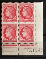 FRANCE COIN DATE N°676 (rosé) NEUF TTBE  13/11/46. Neuf Sans Charniere. MNH - 1940-1949