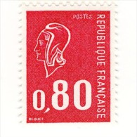 Bequet 0.80fr Rouge YT 1816a Sans Phosphore GOMME BRILLANTE . Rare , Voir Le Scan . Cote Maury N° 1809k : 12 € . - Unused Stamps
