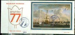 RWANDA * FDC 230 *  WILLEM VAN DE VELDE * LE PORT D'AMSTERDAM *  AMPHILEX 1977  (9667a) - 1970-1979