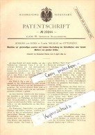 Original Patent - Adolph Von Babo In Neurod B. Ettlingen , 1884 , Maschine Zur Bearbeitung Von Muttern , Metallbau !!! - Ettlingen