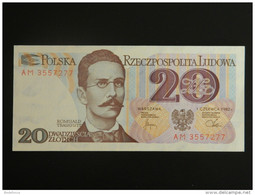 Billet - Pologne - Valeur Faciale : 20 Zotych - 1982 - Jamais Circulé - Motif : Romuald Traugutt - Polen