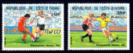 Côte D'Ivoire - N° 722 Et 724 ** Eliminatoire Mexico 1986. Football. - Côte D'Ivoire (1960-...)