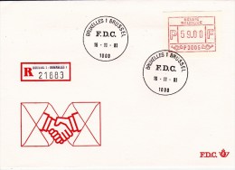 E01-020 - Belgique Enveloppe FDC Recommandé 21883 Va - Vignette  Du 16-11-1981 - COB  - Cachet De 1000 Bruxelles 1 - Sér - Sonstige & Ohne Zuordnung