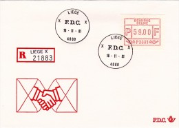 E01-023 - Belgique Enveloppe FDC Recommandé 21883 Va - Vignette  Du 16-11-1981 - COB  - Cachet De 9000 Gent 1 - Série  - - Andere & Zonder Classificatie