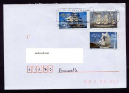 France Enveloppe Affranchissement Voiliers  Flamme Brest 2000 De1999 - Storia Postale