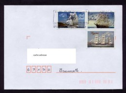 France Enveloppe Affranchissement Voiliers  Flamme Brest 2000 De1999 - Storia Postale