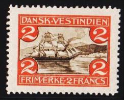 1905. St. Thomas Harbour. 2 Fr. Brown/red. Broken Frame Over A In FRANCS.  (Michel: 36) - JF127967 - Dänisch-Westindien