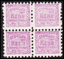 1904. ST. GALLEN KEHR 300 M. 10 Sch. Fr. 5. 4Ex. (Michel: ) - JF128013 - Steuermarken