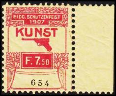 1907. EIGD. SCHÜTZENFEST 1907. KUNST. F. 7.50 (Michel: ) - JF127990 - Fiscale Zegels