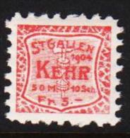 1904. ST. GALLEN KEHR 50 M. 10 Sch. Fr 5. (Michel: ) - JF128053 - Fiscali