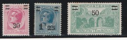 Monaco 1926-31 - Timbres Yvert & Tellier N° 104 - 107 Et 109 ( Trace De Charnière ) - Neufs
