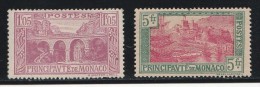 Monaco 1924-27 - Timbres Yvert & Tellier N° 96 Et 102 ( Trace De Charnière ) - Neufs