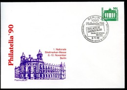 DDR PU17 D2/001-1 Privat-Umschlag PHILATELIA KÖLN Postmuseum Sost.1990  NGK 11,00 € - Privatumschläge - Gebraucht