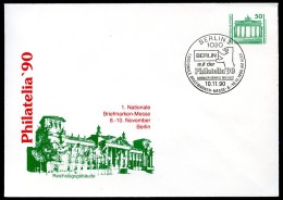 DDR PU17 D2/001-4 Privat-Umschlag PHILATELIA KÖLN Reichstagsgebäude Sost. 1990 - Privé Briefomslagen - Gebruikt