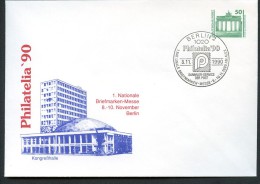 DDR PU17 D2/001-2 Privat-Umschlag PHILATELIA KÖLN Kongresshalle Sost.1990  NGK 11,00 € - Privatumschläge - Gebraucht