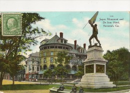 S2338 - Jasper Monument And De Soto Hotel, Savannah - Savannah