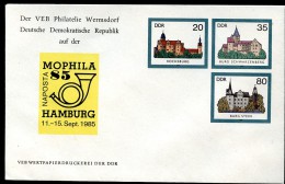 DDR U2-1a-85 C1-a UMSCHLAG Burgen Der DDR ZUDRUCK MOPHILA HAMBURG  1985 - Buste Private - Nuovi