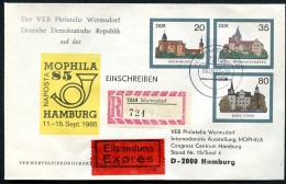 DDR U2-1b-85 C1-b UMSCHLAG Burgen Der DDR ZUDRUCK MOPHILA HAMBURG  Gebraucht 1985 - Sobres Privados - Usados