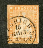 5744  Swiss 1858    (o)  Scott #39  (cat.$70.) Offers Welcome! - Gebraucht