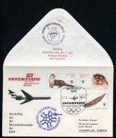 DDR U7-1-88 C2 Umschlag PRIVATER ZUDRUCK Fischotter CALGARY 1988 - Enveloppes Privées - Oblitérées