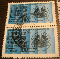 Brazil 1965  Inter-American Conference, Rio De Janeiro 100cr X2 - Used - Gebruikt