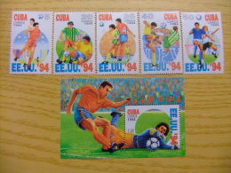 CUBA 1994 COUPE Du MONDE De FOOTBALL Aux ETATS-UNIS Yvert 3345 / 50 + Bloc 137 ** MNH - 1994 – Estados Unidos