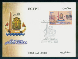 EGYPT / 2009 / LUXOR / TUT ANKH AMUN / AKHENATEN / NEFERTITI / EGYPTOLOGY / FDC - Brieven En Documenten