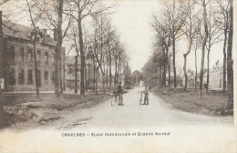 Chaulnes (Somme) - Ecole Communale Et Grande Avenue - Edition Breger Frères - Chaulnes