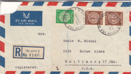 Israël - Lettre Recommandée De 1950 - Oblitération Tel Aviv - Expédié Vers Les Etats Unis - Cachet New York Et Baltimore - Covers & Documents
